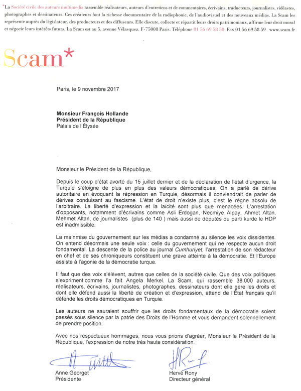 Lattre à François Hollande